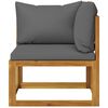 vidaXL 2-seater Garden Bench with Dark Grey Cushions