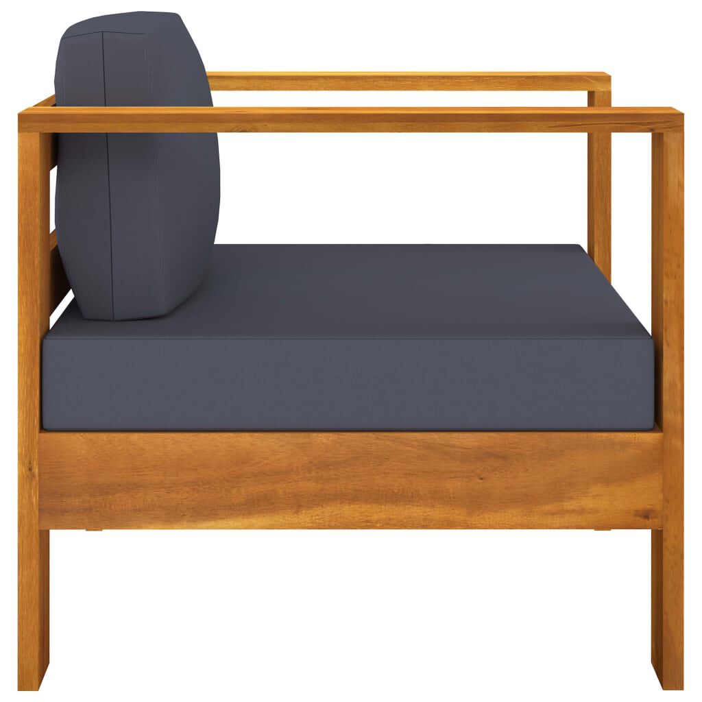 vidaXL 8 Piece Garden Lounge Set with Dark Grey Cushions Acacia Wood