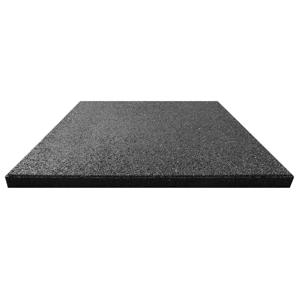 vidaXL Fall Protection Tiles 12 pcs Rubber 50x50x3 cm Black