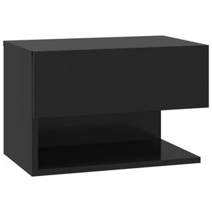 vidaXL Wall-mounted Bedside Cabinet Black