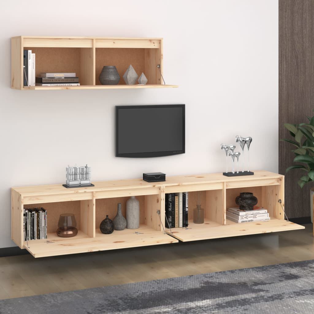vidaXL TV Cabinets 3 pcs Solid Wood Pine