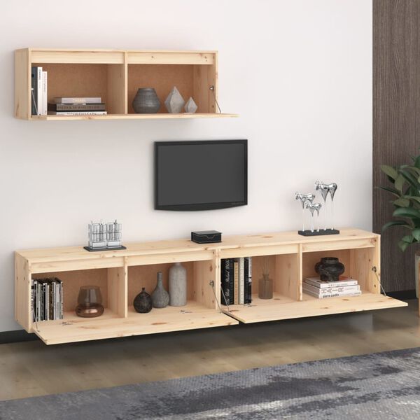 vidaXL TV Cabinets 3 pcs Solid Wood Pine