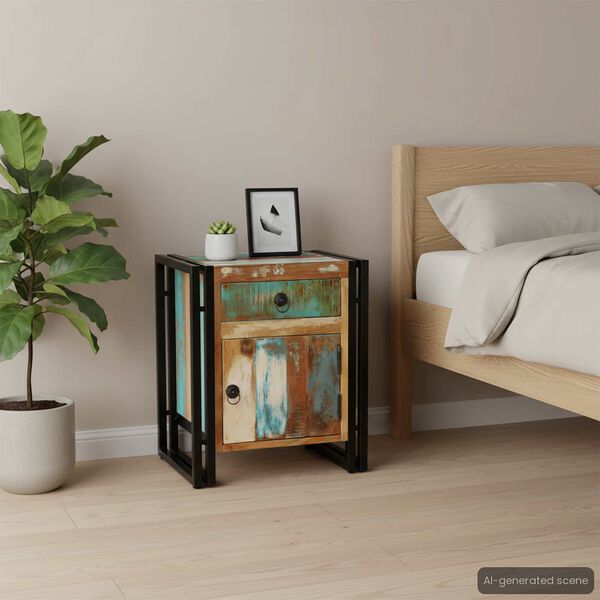 vidaXL Bedside Cabinet Solid Reclaimed Wood