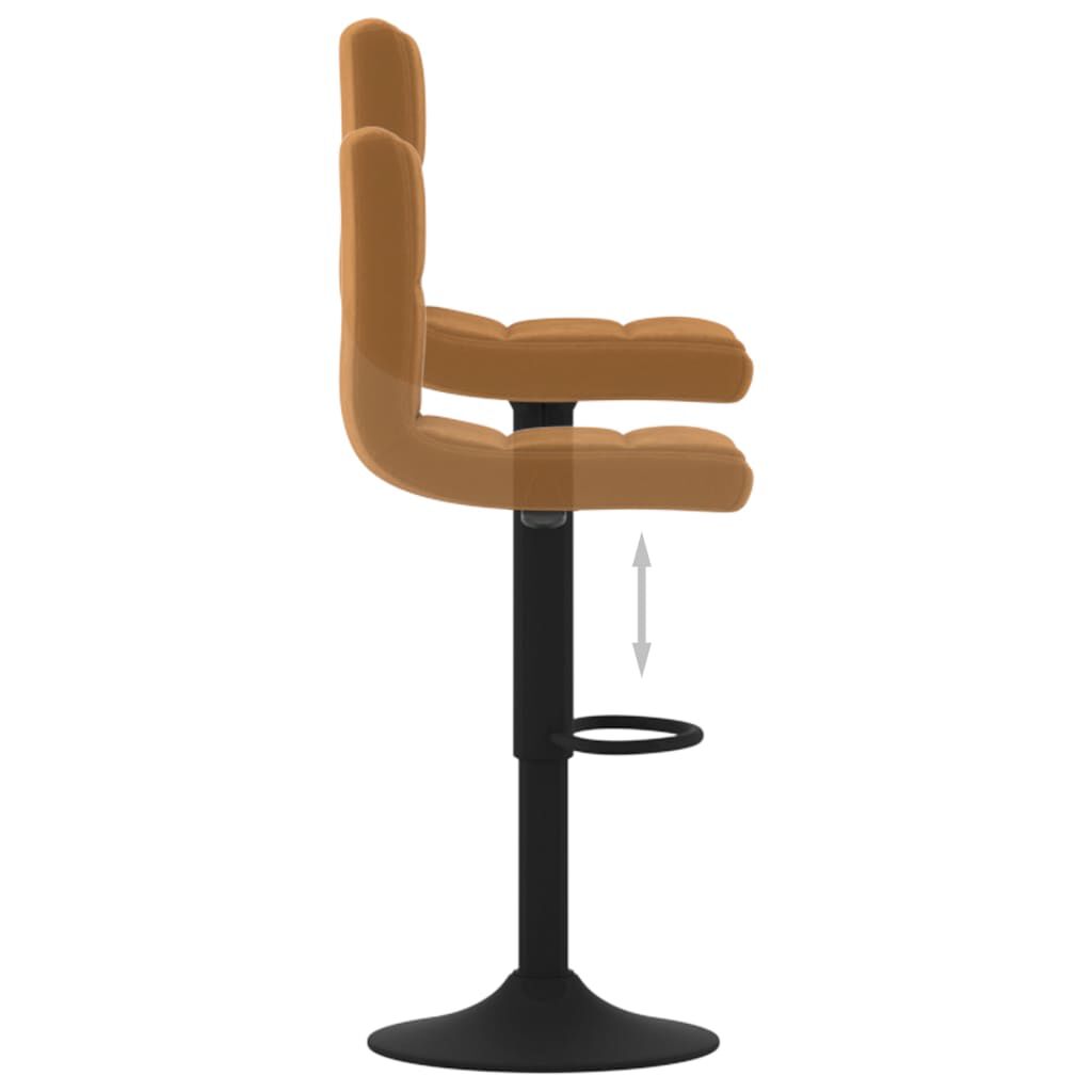 vidaXL Bar Stools 2 pcs Brown Velvet