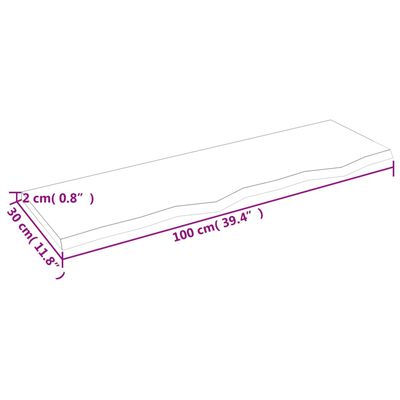 vidaXL Wall Shelf Light Brown 100x30x2 cm Treated Solid Wood Oak, light brown vidaXL Wall Shelf Light Brown 100x30x2 cm Treated Solid Wood Oak