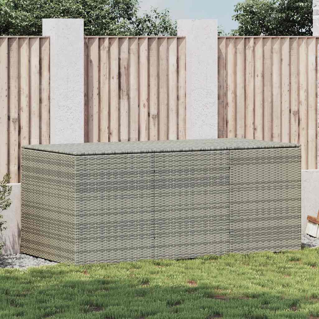 vidaXL Garden Storage Box Poly Rattan 180x90x70 cm Grey