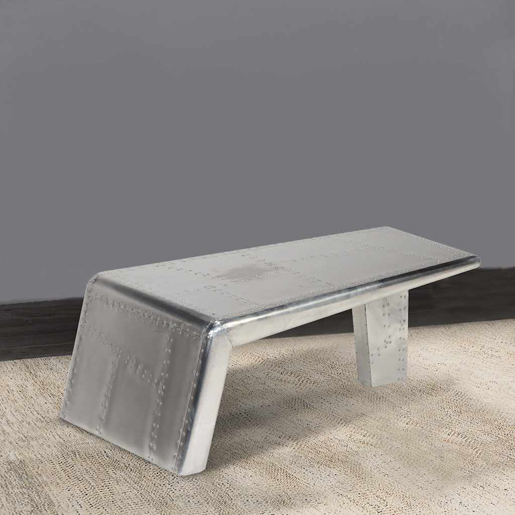 vidaXL Aviator Coffee Table Aluminium Vintage Aircraft Airman Style