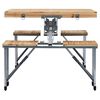 vidaXL Folding Camping Table with 4 Seats Steel Aluminium