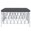 vidaXL Garden Footstool with Cushion White Woven Fabric