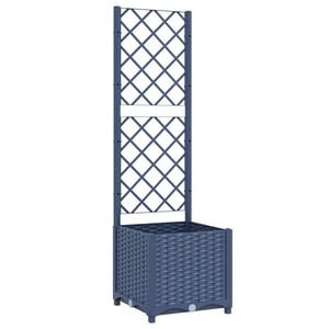 vidaXL Garden Planter with Trellis Blue Grey 40x40x136 cm PP