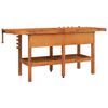 vidaXL Workbench with Drawers and Vices 192x62x83 cm Solid Wood Acacia