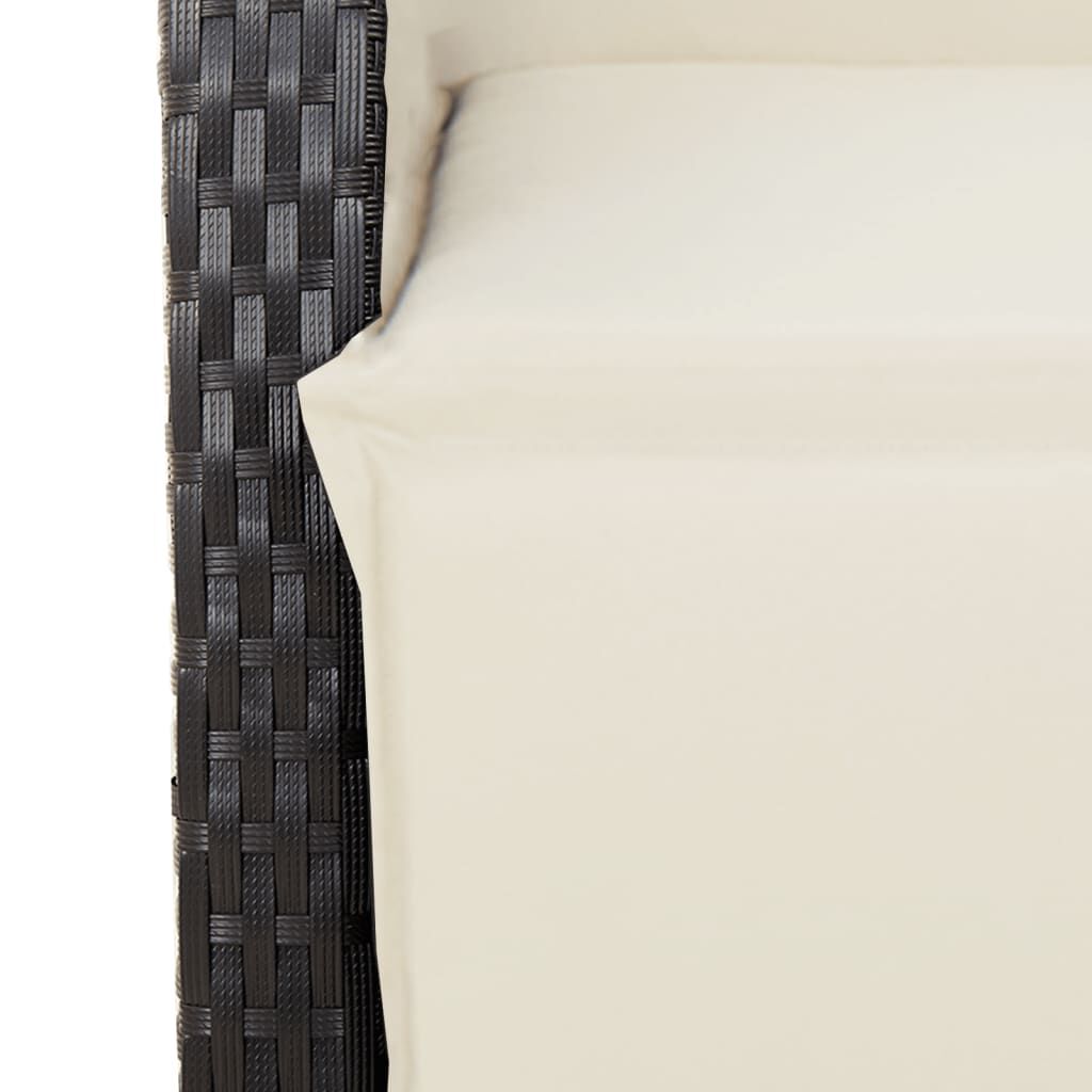 vidaXL Reclining Garden Chairs 2 pcs with Footrest Black Poly Rattan
