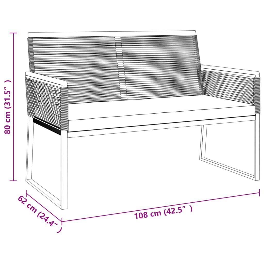 vidaXL 4 Piece Garden Lounge Set with Cushions Black Steel