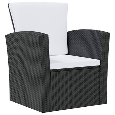 vidaXL 8 Piece Garden Lounge Set with Cushions Poly Rattan Black, black vidaXL 8 Piece Garden Lounge Set with Cushions Poly Rattan Black