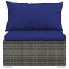 vidaXL 3-Seater Sofa with Cushions Grey Poly Rattan