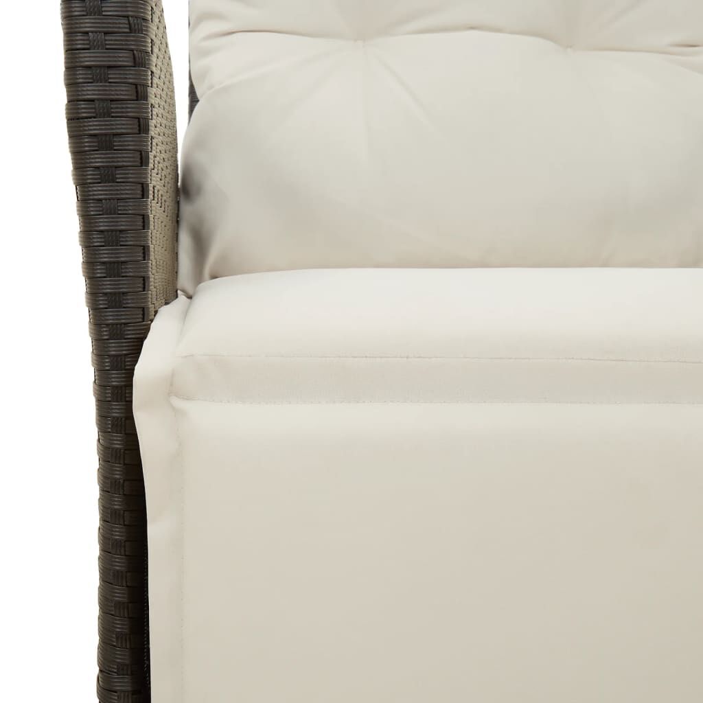vidaXL Reclining Garden Chairs 2 pcs with Footrest Black Poly Rattan