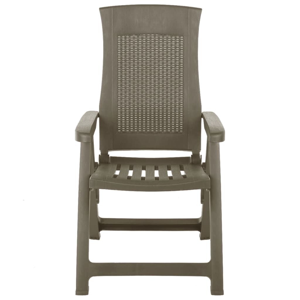 vidaXL Garden Reclining Chairs 2 pcs Plastic Mocca