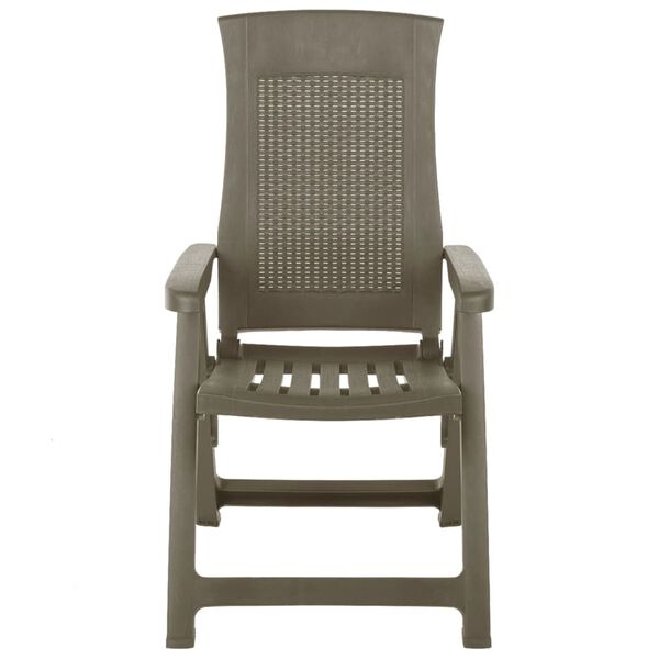 vidaXL Garden Reclining Chairs 2 pcs Plastic Mocca