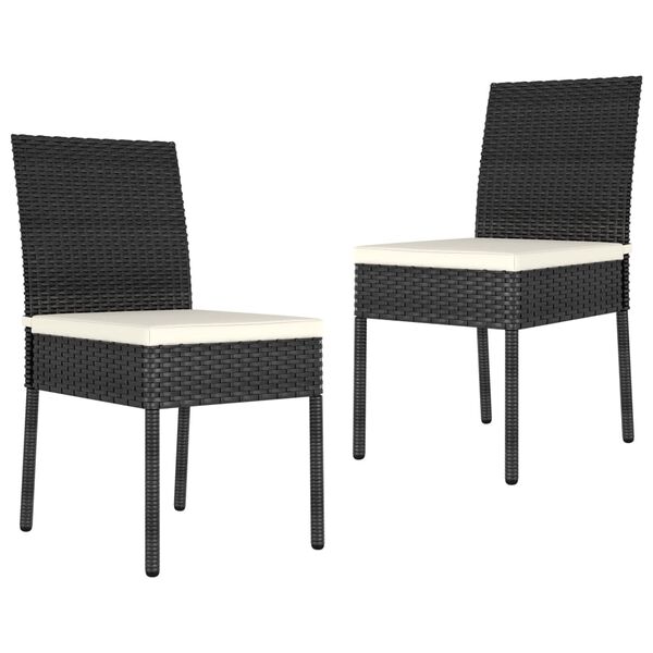 vidaXL 3 Piece Garden Dining Set Poly Rattan Black