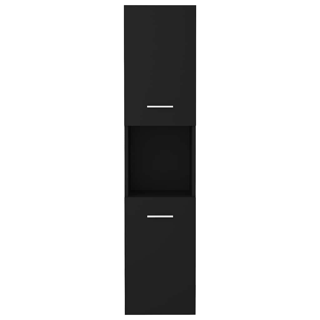 vidaXL Bathroom Cabinet Black 30x30x130 cm Engineered Wood
