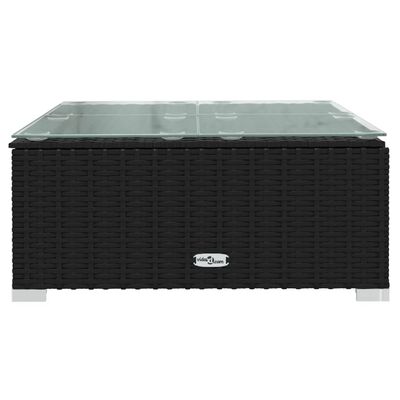 vidaXL 3 Piece Garden Lounge Set with Cushions Poly Rattan Black, black vidaXL 3 Piece Garden Lounge Set with Cushions Poly Rattan Black