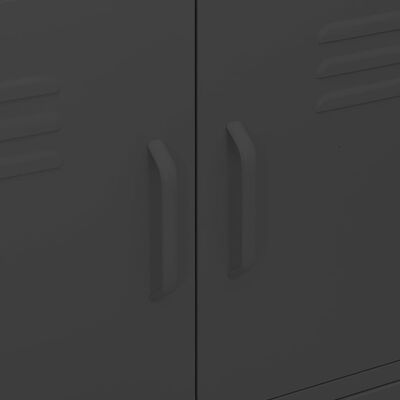 vidaXL Storage Cabinet Black 80x35x101.5 cm Steel, black vidaXL Storage Cabinet Black 80x35x101.5 cm Steel