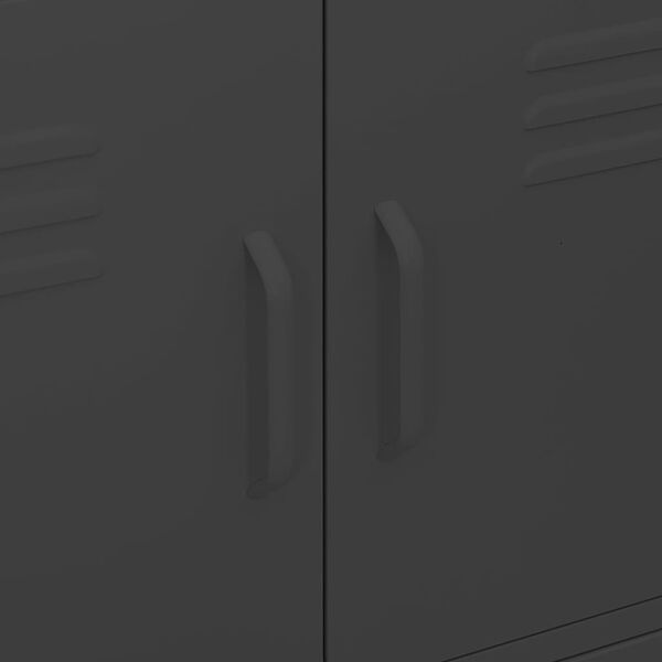 vidaXL Storage Cabinet Black 80x35x101.5 cm Steel