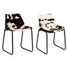 vidaXL Dining Chair | Set of 2 | Multicolour | Real goat leather, steel | Medium