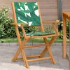 vidaXL Garden Chairs 2 pcs Leaf Pattern Solid Wood Acacia and Fabric