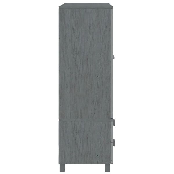 vidaXL Wardrobe HAMAR Dark Grey 99x45x137 cm Solid Wood Pine