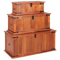 vidaXL Storage Chests 3 pcs Solid Acacia Wood,  vidaXL Storage Chests 3 pcs Solid Acacia Wood
