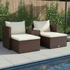 vidaXL 5 Piece Garden Lounge Set with Cushions Poly Rattan Brown