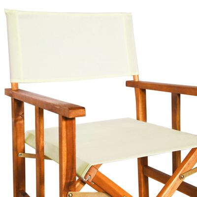 vidaXL Director's Chairs 2 pcs Solid Acacia Wood, cream vidaXL Director's Chairs 2 pcs Solid Acacia Wood