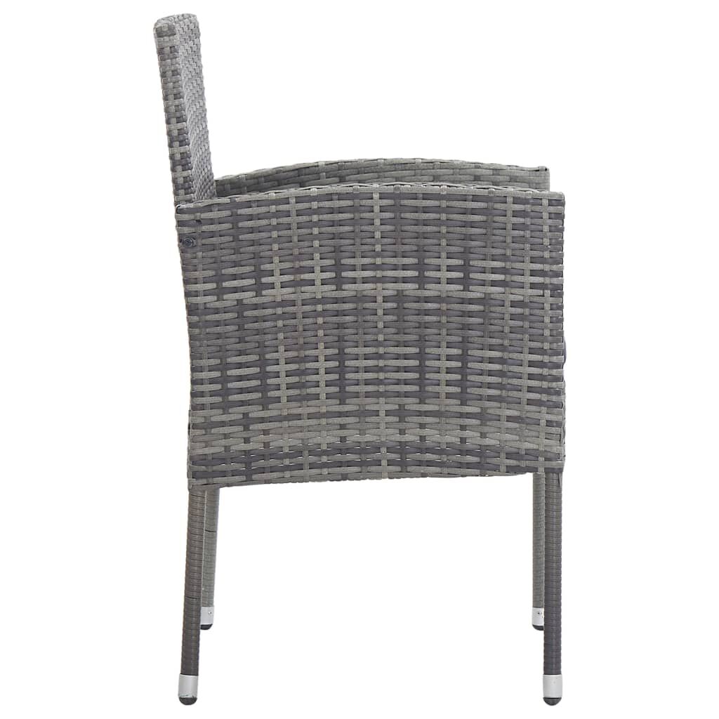 vidaXL 7 Piece Garden Dining Set Poly Rattan Anthracite