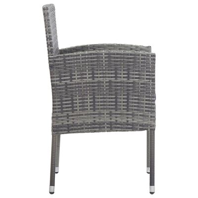 vidaXL 7 Piece Garden Dining Set Poly Rattan Anthracite, anthracite vidaXL 7 Piece Garden Dining Set Poly Rattan Anthracite