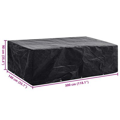 vidaXL Garden Furniture Cover 8 Person Poly Rattan Set 10 Eyelets 300x140cm,  vidaXL Garden Furniture Cover 8 Person Poly Rattan Set 10 Eyelets 300x140cm