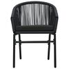 vidaXL 7 Piece Garden Dining Set Black