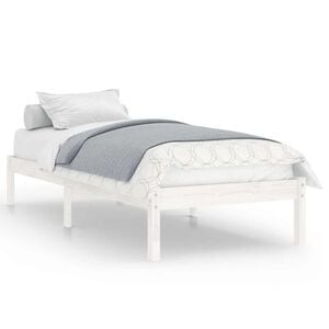 vidaXL Bed Frame | White | Solid pine wood | Single | Durable | Bed Frame