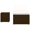 vidaXL Sun Lounger with Cushion and Tea Table Poly Rattan Brown