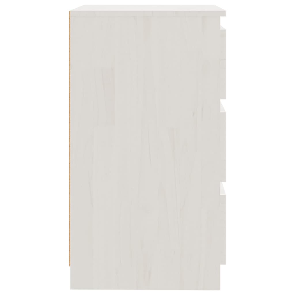 vidaXL Bedside Cabinet White 60x36x64 cm Solid Pinewood