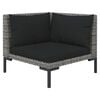 vidaXL 4 Piece Garden Lounge Set with Cushions Poly Rattan Dark Grey