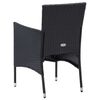 vidaXL 3 Piece Garden Dining Set with Cushions Poly Rattan Black