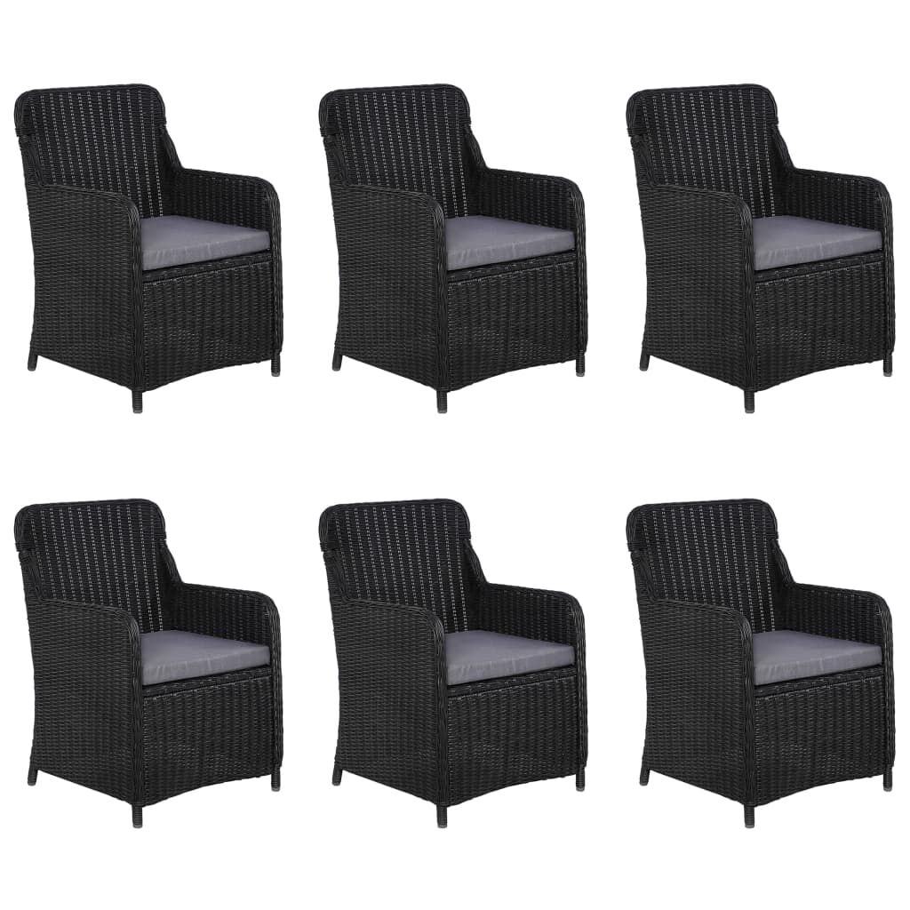 vidaXL 7 Piece Garden Dining Set Black