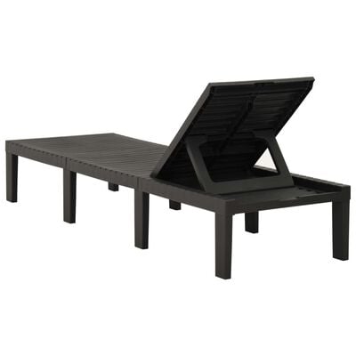 vidaXL Sun Lounger Plastic Anthracite, anthracite vidaXL Sun Lounger Plastic Anthracite
