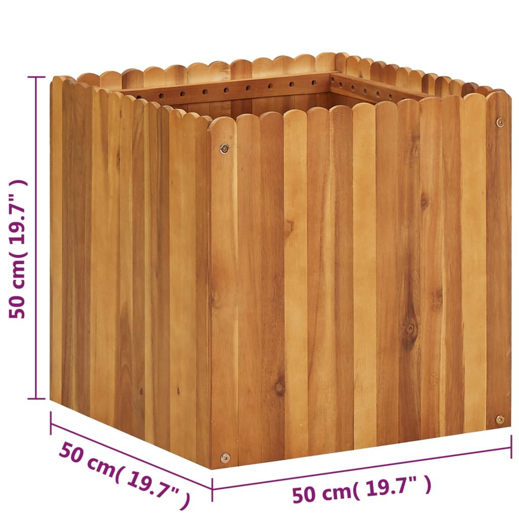 vidaXL Garden Raised Bed 50x50x50 cm Solid Acacia Wood