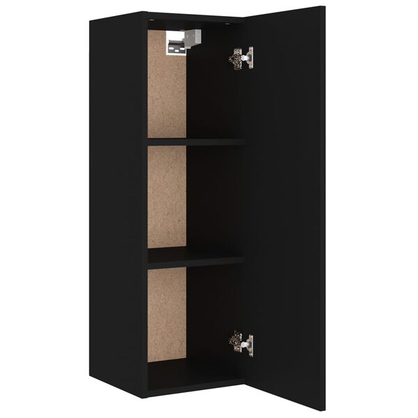 vidaXL 4 Piece TV Cabinet Set Black Engineered Wood