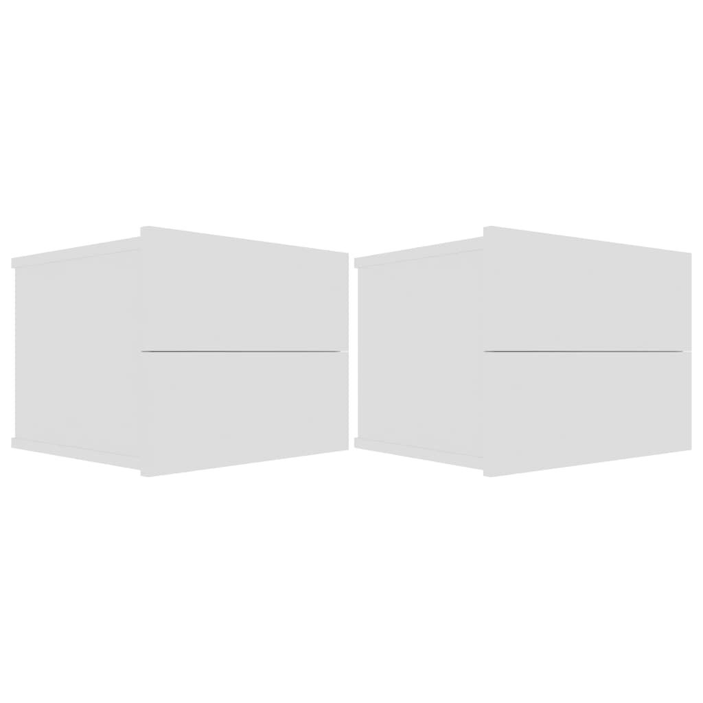 vidaXL Bedside Cabinets 2 pcs White 40x30x30 cm Engineered Wood