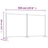 vidaXL 2-Panel Room Divider Black 348x180 cm Fabric