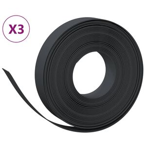 vidaXL Garden Edgings 3 pcs Black 10 m 10 cm Polyethylene