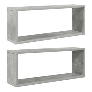 vidaXL Wall Cube Shelves 2 pcs Concrete Grey 60x15x23 cm Engineered Wood